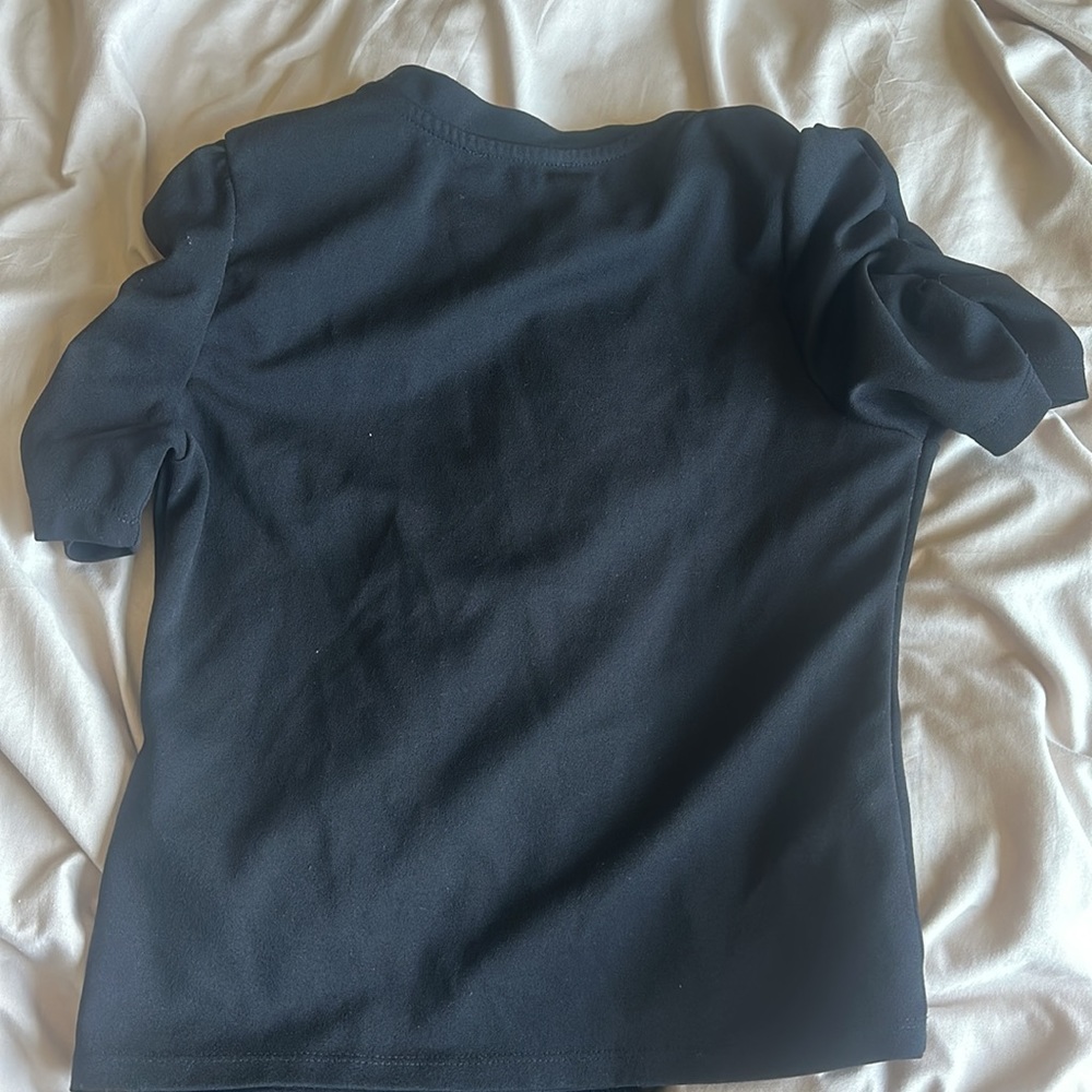 Basic Tee w/ Ruffled Sleeve - Picture 2 of 3